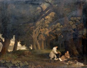 撮影の森の情景（油彩・キャンバス） 作： George Stubbs