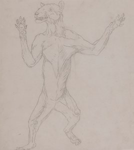 人間の姿勢で立つ虎の体 作： George Stubbs