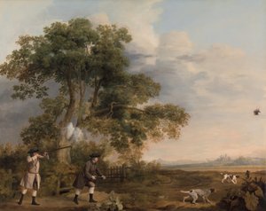 ツー ジェントルメン シューティング、カリフォルニア州。 1769年。 作： George Stubbs