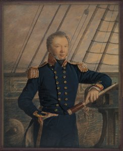 ウィリアム・ヒューエット大尉の肖像 1840年頃（水彩、木、ガラス） 作： George T. Gregory
