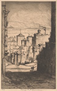 サンフランシスコでは、1911年頃（メゾチント） 作： George Taylor Plowman