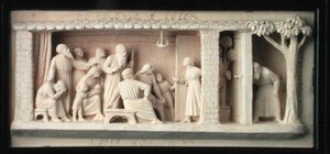 ドルトン社製「ピーターの解放」1872〜82年頃（テラコッタ） 作： George Tinworth
