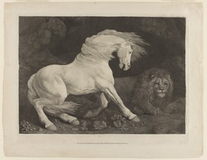 ジョージ・スタッブス（1724-1806）の後、ライオンに怯えた馬 作： George Townley Stubbs