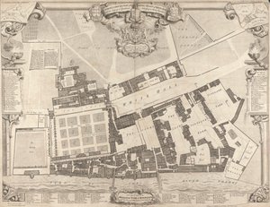 ホワイトホールの王宮の測量と地上プロット 作： George Vertue