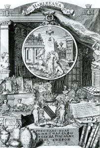 ハーレー卿のブックプレート、1741 作： George Vertue