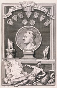 エグベルト（d.839）西サクソン人の王、全イングランドの初代君主、作者による彫刻（エングレービング 作： George Vertue