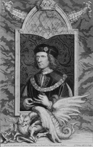 リチャード3世 (1452-85) 1483年からイングランド王 ケンジントン宮殿の肖像画に倣って（エングレービング）