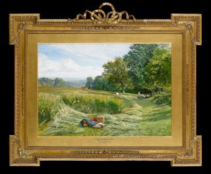 リースヒルの近くのヘイタイム、ドーキング、サリー、1860年（紙にトイレ） 作： George Vicat Cole
