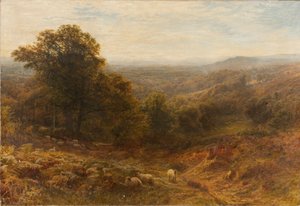 「サリー・ヒルズの正午」、1853-1893 作： George Vicat Cole