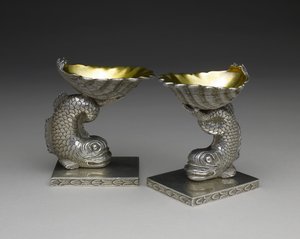 塩料理のペア、c。 1843-1850（銀と銀の金メッキ）