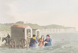 ブリドリントン湾での海水浴（ジョージ・ウォーカー「ヨークシャーの衣装」より 作： George Walker