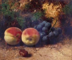 「桃とブドウ」、1864 作： George Walter Harris