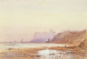 修道院を超えてウィットビーの海岸 作： George Weatherill