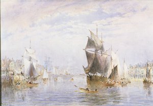 ウィットビーブリッジによるウィットビーの川の小さな工芸品、1877年（WCとスクラッチアウト）