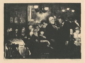 芸術家の夕べ、1916 年。 作： George Wesley Bellows