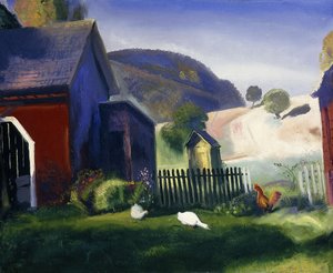 バーンヤードとチキン、1924 作： George Wesley Bellows