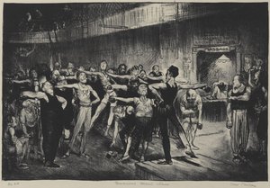 ビジネスメンズクラス（ビジネスメンズクラス、YMCA）1916（織り紙上のリソ） 作： George Wesley Bellows