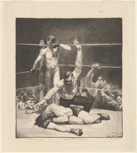 カウント アウト、最初の石、1921 年。 作： George Wesley Bellows
