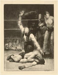 カウント アウト、2 番目の石、1921 年。 作： George Wesley Bellows