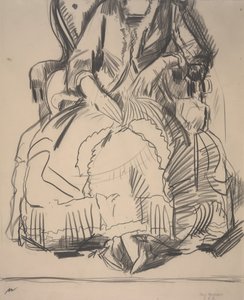 紫のドレスを着たエマ 作： George Wesley Bellows
