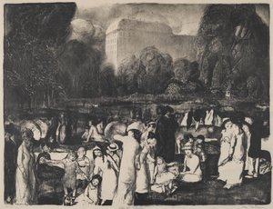 公園で、光、1916 作： George Wesley Bellows