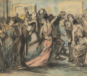 ソサエティ ボール [裏面]、c。 1907年。 作： George Wesley Bellows