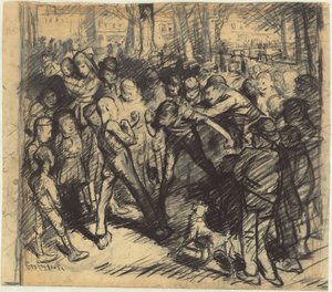 ストリートファイト [レクト]、1907年。 作： George Wesley Bellows