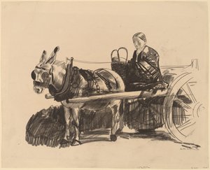 ロバのカート、1922 年。 作： George Wesley Bellows