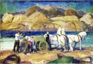 砂のカート、1917 作： George Wesley Bellows