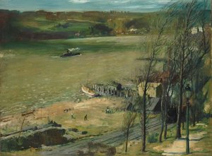 ハドソン川を上る1908 作： George Wesley Bellows