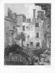 クライトン城の中庭、c1847。 作： George Winter