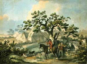 パートリッジ射撃、トーマス・ローランドソン（1756-1827）によってエッチングされた、パブ。 J.ハリス、1789年（カラーエッチング）（125724、125726-27も参照） 作： George after Morland
