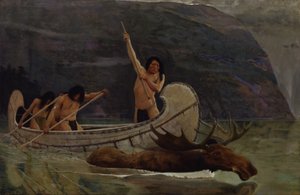 ムースチェイス、1888年。 作： George de Forest Brush