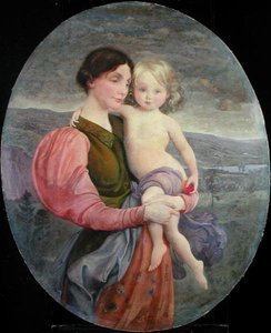 母と子。現代のマドンナ 作： George de Forest Brush or Brusch