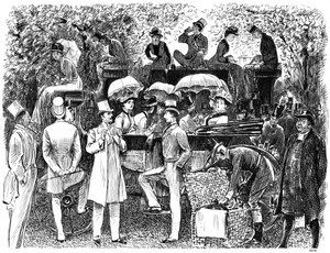 ローズクリケットグラウンドイートン対ハローの回想、1878 1891 作： George du Maurier
