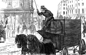 賑やかなロンドンの街並み 作： George du Maurier