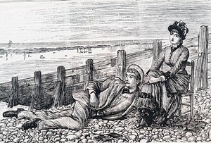 新婚旅行中のカップル 作： George du Maurier