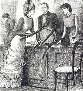 ショップ店員の労働条件を解説した漫画 作： George du Maurier