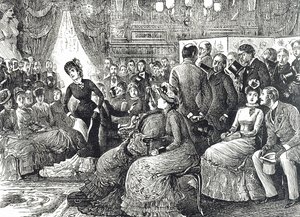 お茶の間コンサートの様子を描いた漫画 作： George du Maurier