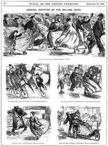 ローリングスケートの一般的な採用ジョージ・デュ・モーリアのカートゥーン（パンチより 作： George du Maurier
