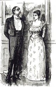 ジョルジュ・デュ・モーリアが社交場で会話する男女を描いた漫画（1891年イギリス 作： George du Maurier