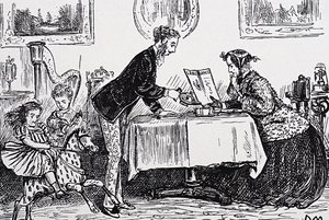 1865年、エリザベス・ギャレット・アンダーソンは、初の女性医師として医師免許を取得しました。 作： George du Maurier