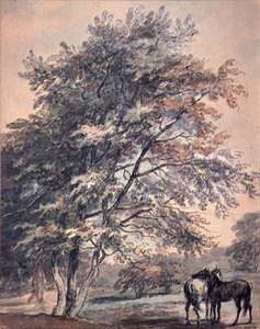 木と馬、18世紀 作： George the Elder Barret