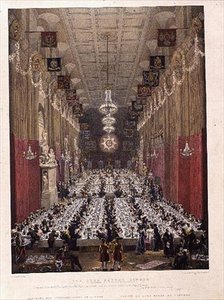 1828年11月9日ギルドホールでの市長の晩餐会（リトグラフ版）
