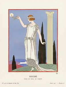 プシュケ、「ガゼット・デュ・ボン・トン」より（版画） 作： Georges (after) Barbier