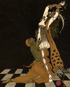 『シェヘラザード』のヴァスラフ・ニジンスキーとイーダ・ルビンスタイン 作： Georges (after) Barbier