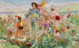 花の騎士、1894年。 作： Georges Antoine Rochegrosse