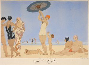 オーリド。 ビーチの人々。 作： Georges Barbier