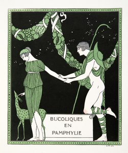 Bucoloques en Pamphylie、Pierre Louys 作、Les Chansons de Bilitis のイラスト、パブ。 1922年（ステンシルプリント）