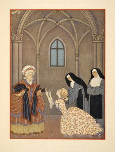 修道院に戻ったセシル、Pierre Choderlos de Laclos（1741-1803）パブによる「Les Liaisons Dangereuses」のイラスト。 1934年（ステンシルプリント） 作： Georges Barbier